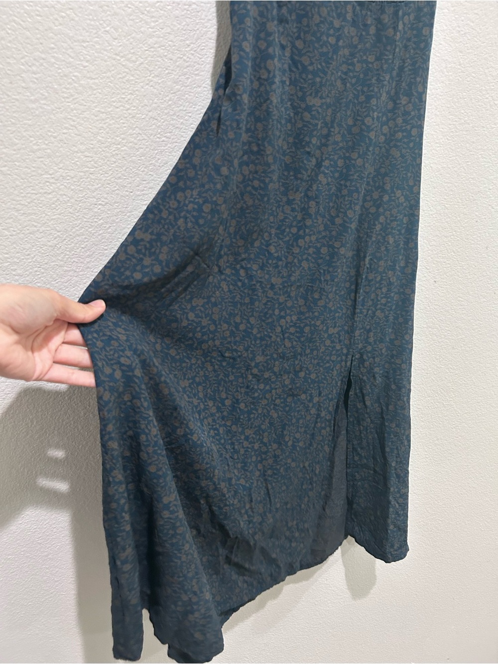 Princess Polly dark blue green Floral Midi Dress open back - Picture 6 of 11